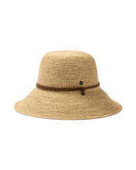 Bondi Packable Raffia Bucket in Natural