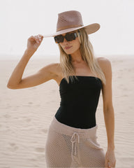 Isla Panama Straw Fedora in Taupe