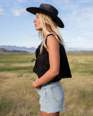 Lazo Panama Straw Cowboy in Black