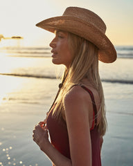 Wynona Packable Raffia Cowboy in Natural