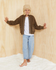 Kids Ivy Fuzzy Beanie in Oat